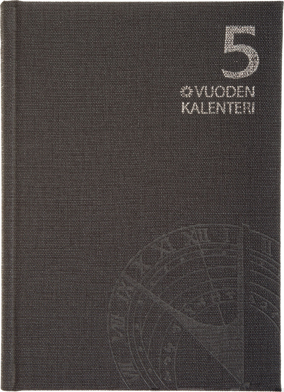 Valokuva tuotteesta 5 vuoden kalenteri harmaa, päiväämätön, kuuluu tuoteryhmään Tasku- ja pöytäkalenterit.