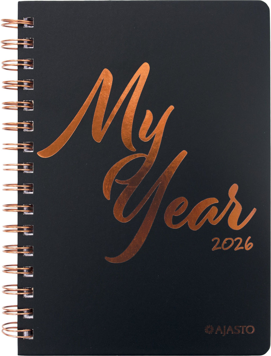 Valokuva tuotteesta My Year, musta 2026, kuuluu tuoteryhmään Tasku- ja pöytäkalenterit.
