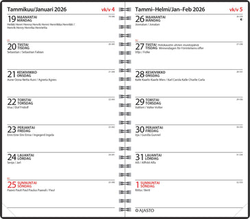 Viikkopäivyri/Veckodatumvisare 14 Eko, musta 2026