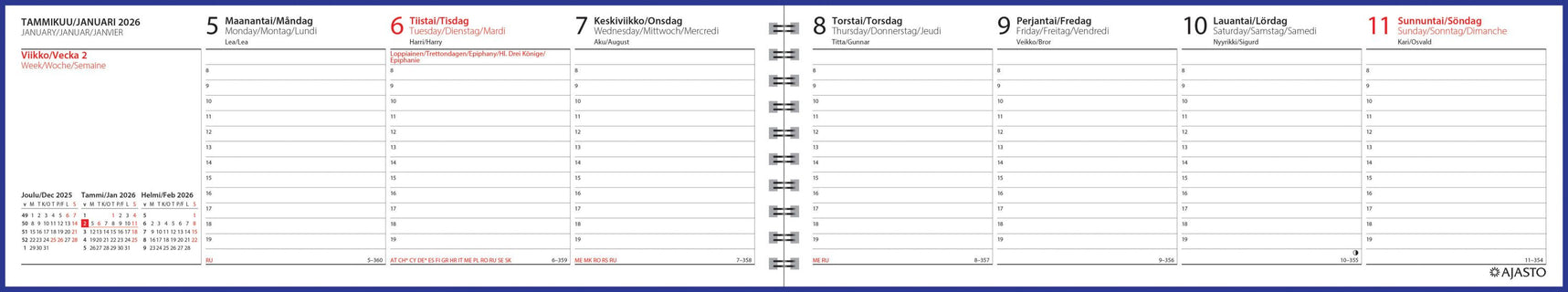 Euro Memo, sininen 2026