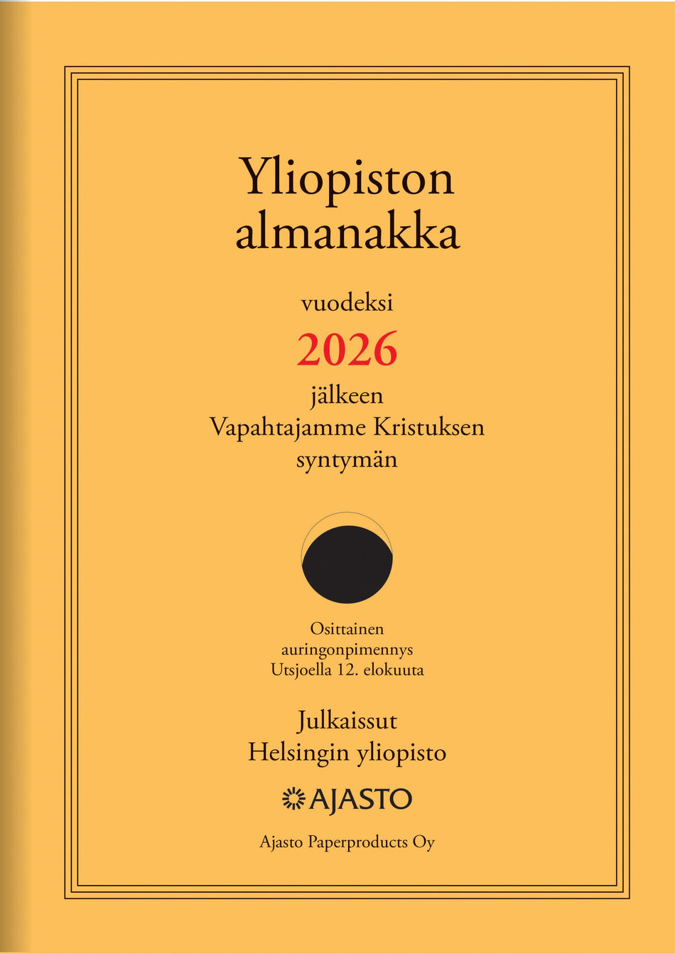 Valokuva tuotteesta Yliopiston almanakka A4 2026, kuuluu tuoteryhmään Tasku- ja pöytäkalenterit.