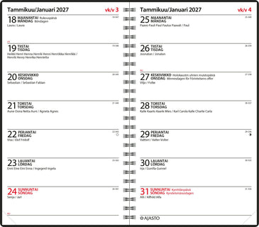 Viikkopäivyri/Veckodatumvisare 14 Eko, musta 2027