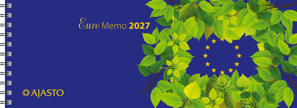 Valokuva tuotteesta Euro Memo, sininen 2027, kuuluu tuoteryhmään Tasku- ja pöytäkalenterit.