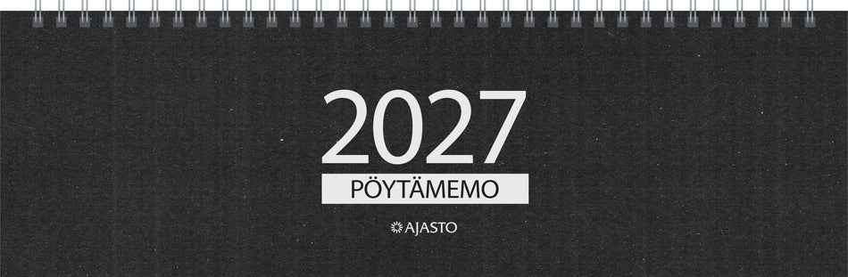 Valokuva tuotteesta Pöytämemo, musta 2027, kuuluu tuoteryhmään Tasku- ja pöytäkalenterit.