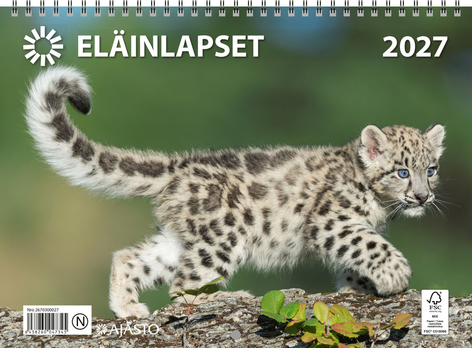 Valokuva tuotteesta Eläinlapset  2027, kuuluu tuoteryhmään Seinäkalenterit.