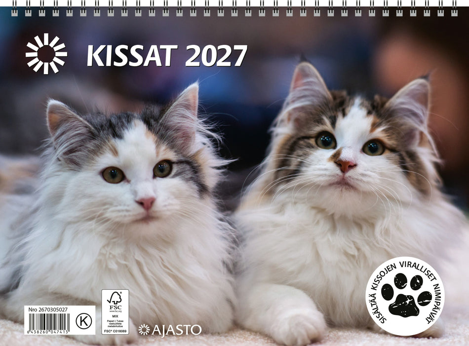 Valokuva tuotteesta Kissat 2027, kuuluu tuoteryhmään Seinäkalenterit.