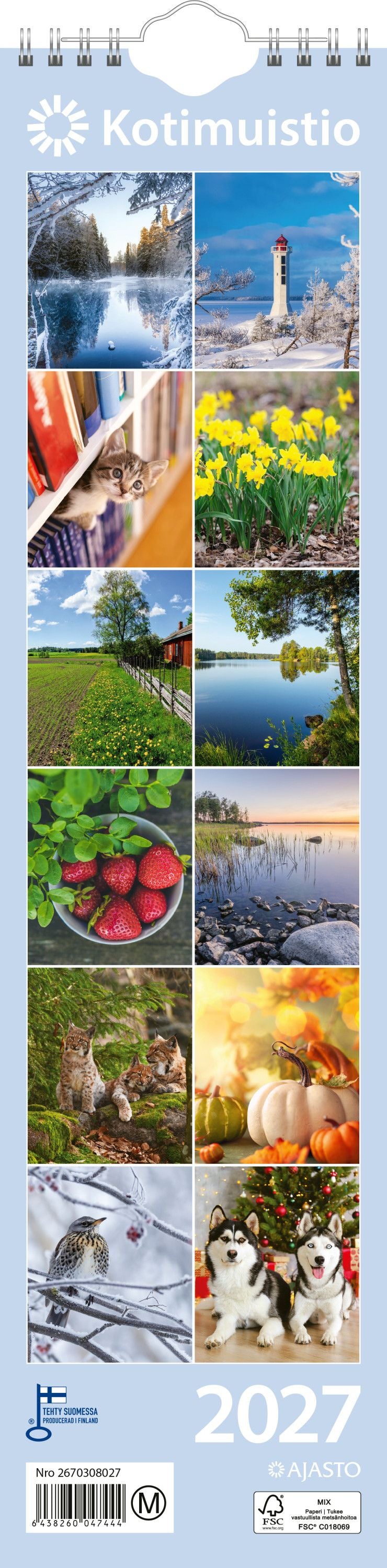 Valokuva tuotteesta Kotimuistio/Hemkalendern  2027, kuuluu tuoteryhmään Seinäkalenterit.