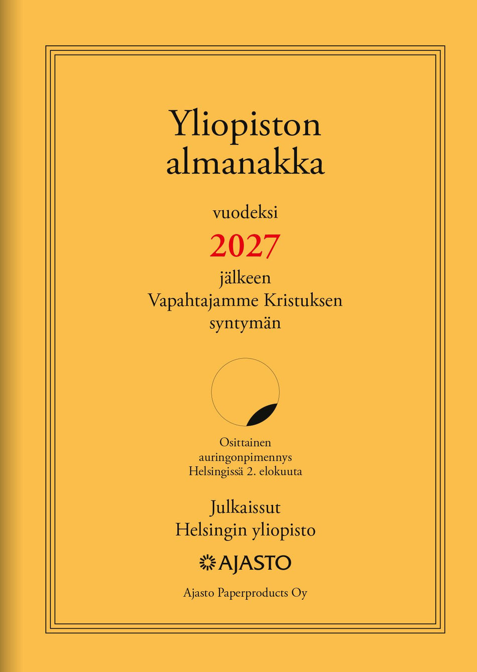 Valokuva tuotteesta Yliopiston almanakka A6 2027, kuuluu tuoteryhmään Tasku- ja pöytäkalenterit.