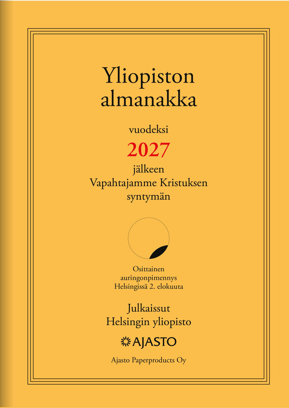 Valokuva tuotteesta Yliopiston almanakka A4 2027, kuuluu tuoteryhmään Tasku- ja pöytäkalenterit.