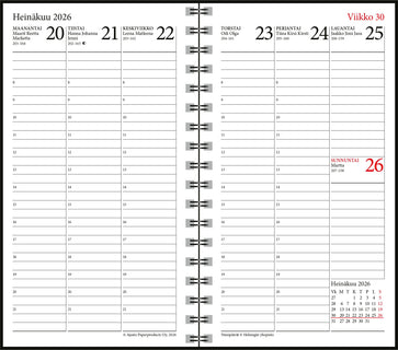 Simple, musta 2026-2027 (lukuvuosikalenteri)