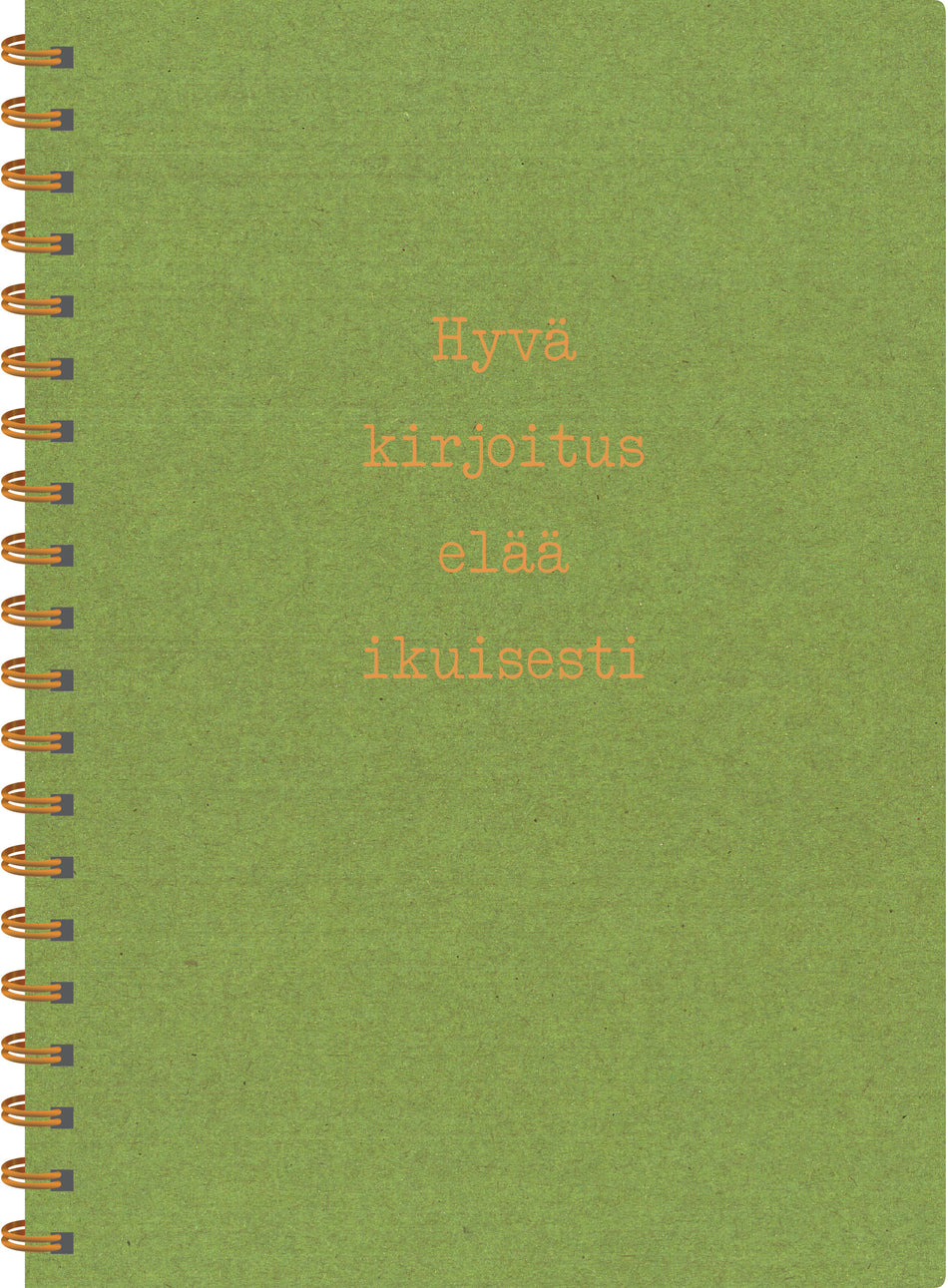 Valokuva tuotteesta Muistikirja A5 Mietelause, vihreä, kuuluu tuoteryhmään Muistikirjat.