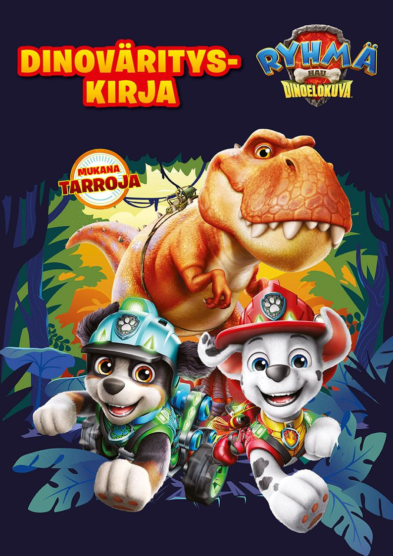Valokuva kirjasta  Paw Patrol - Ryhmä Hau Dinoelokuva Dinovärityskirja, kuuluu tuoteryhmään Väritys-puuhakirjat.
