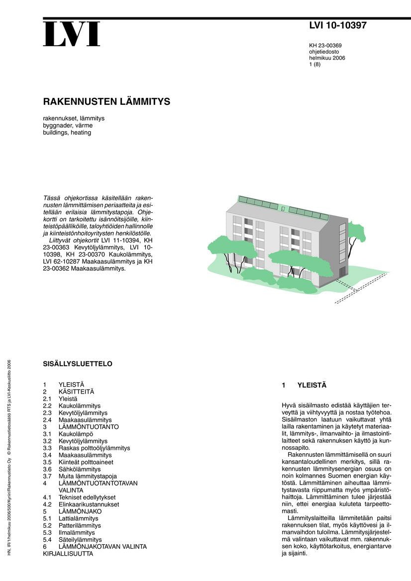 Valokuva kirjasta  LVI 10-10397, Rakennusten lämmitys, kuuluu tuoteryhmään E-kirjat tieto.