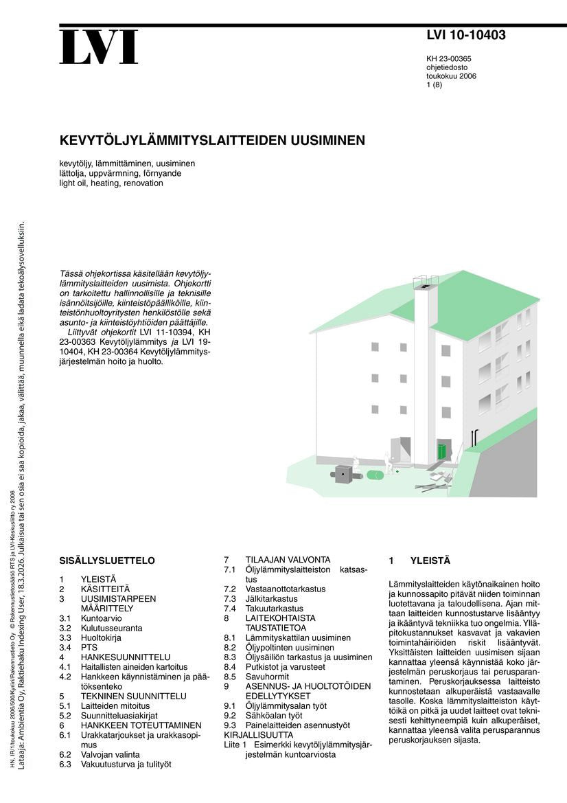 Valokuva kirjasta  LVI 10-10403, Kevytöljylämmityslaitteiden uusiminen, kuuluu tuoteryhmään E-kirjat tieto.