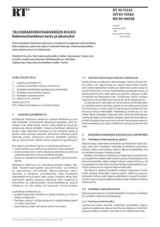 RT 10-11225, Talonrakennushankkeen kulku. Rakennushankkeen kesto ja aikataulut