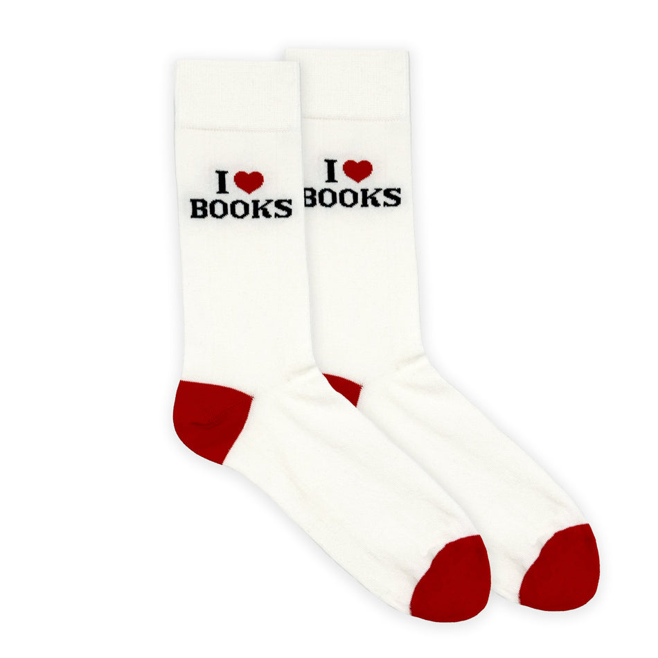 Valokuva tuotteesta Sukat The Book Club 36-40 I Love Books, valkoinen, kuuluu tuoteryhmään Asut asusteet.
