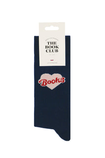 Sukat The Book Club 36-40 Heart of Books, laivastonsininen