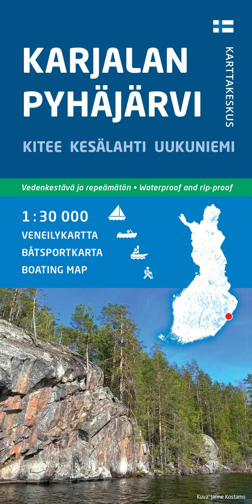 Karjalan Pyhäjärvi, veneilykartta 1:30 000