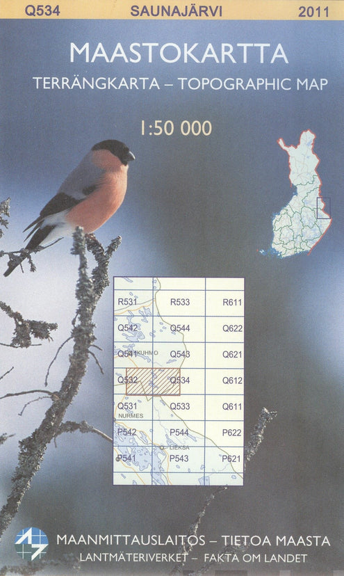 Maastokartta Q534 Saunajärvi 1:50 000