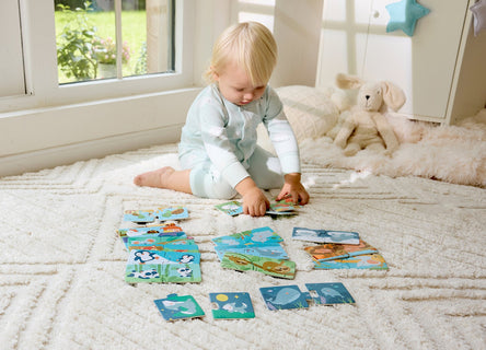 Palapeli eläimet poikasineen