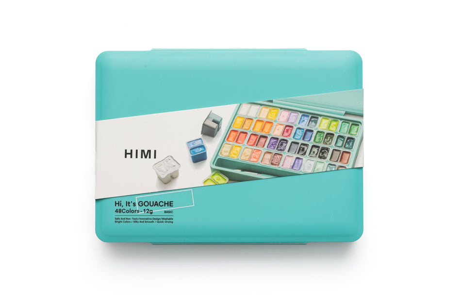 Valokuva tuotteesta Guassivärisetti 48 väriä HIMI Twin Cup Gouache Set Green Case Edition, kuuluu tuoteryhmään Taidetarvikkeet.