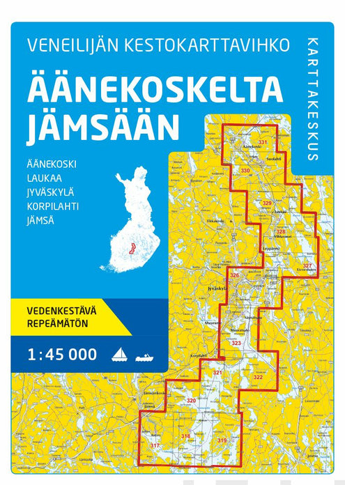 Veneilijän Kestokarttavihko Äänekoskelta Jämsään 1: 45 000
