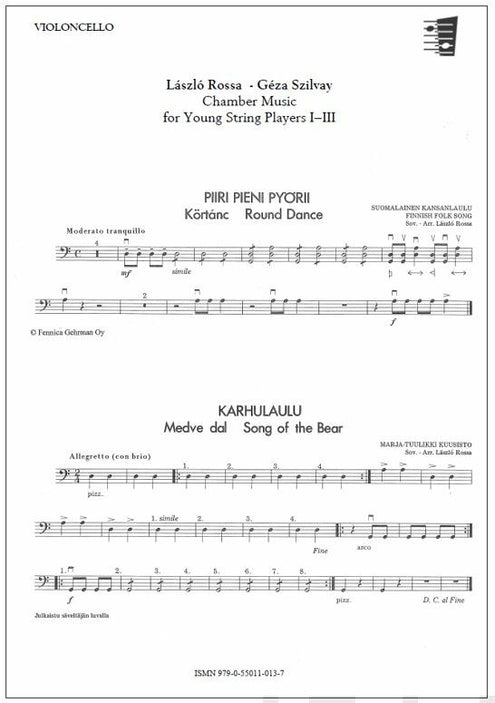 Chamber music for young string players I-III, cello part