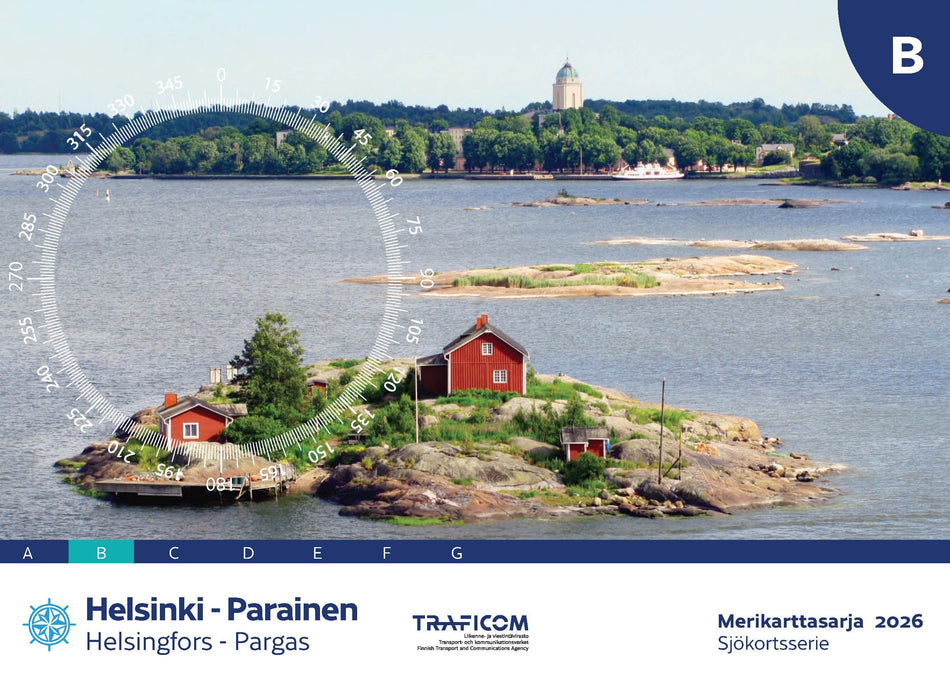 Valokuva kirjasta  Merikarttasarja B Helsinki - Parainen, 1:50 000, kuuluu tuoteryhmään Meri- rannikkokartat.