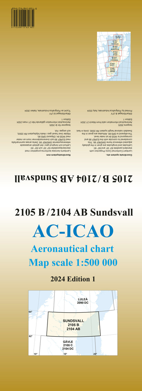 ACICAO 2105B/2104AB Sundsvall 2024 : Skala 1:500 000
