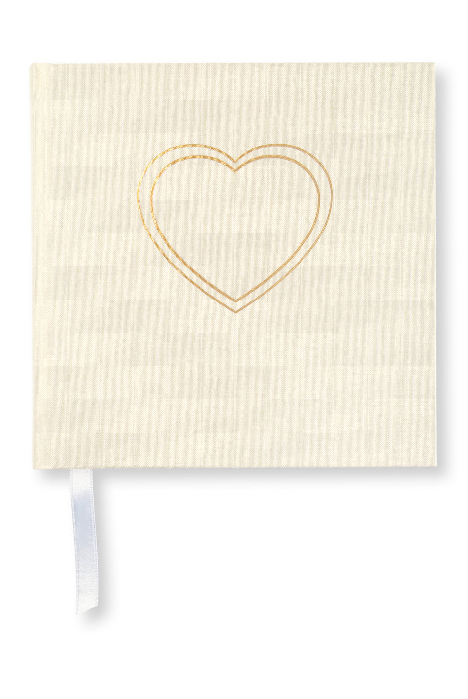 Valokuva tuotteesta Vieraskirja 18,5x18,5 cm Paperstyle luonnonvalkoinen sydän, kuuluu tuoteryhmään Vieras- ja mökkikirjat.