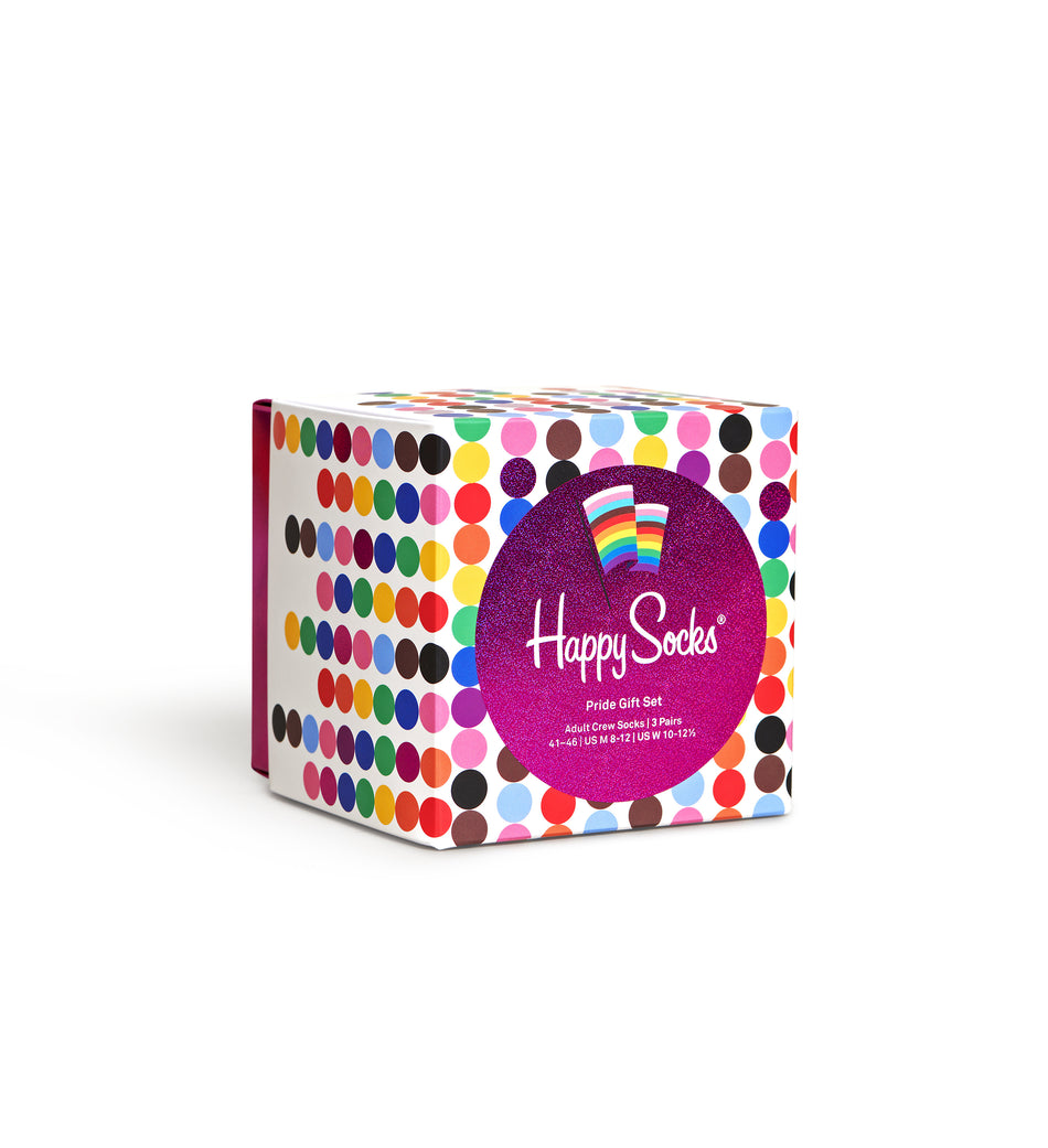 Valokuva tuotteesta Lahjapakkaus Happy Socks Pride 41-46 3 paria, kuuluu tuoteryhmään Asut asusteet.