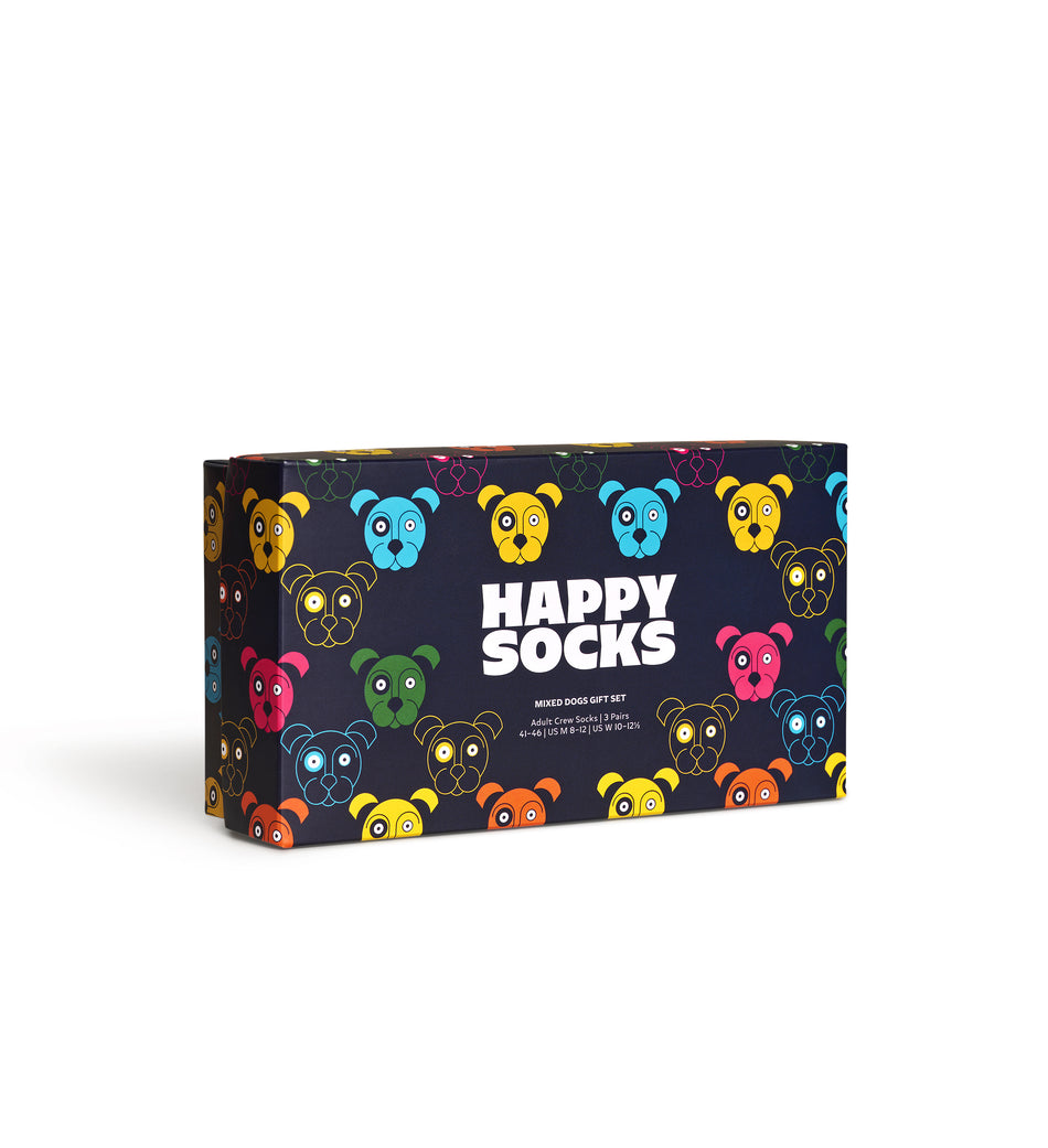 Valokuva tuotteesta Sukat Happy Socks MIxed Dog 36-40 Lahjapakkaus 3 paria, kuuluu tuoteryhmään Asut asusteet.