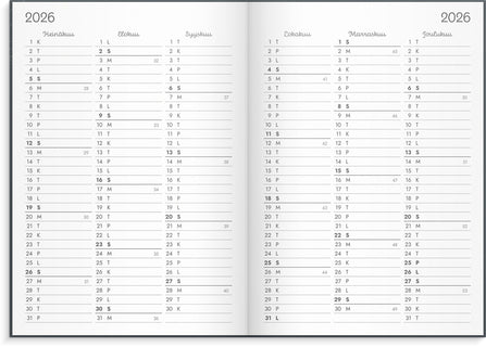 Doodle A5 sidottu 2026-2027 (lukuvuosikalenteri)