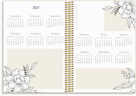 Life Planner Bloom A5 2026-2027 (lukuvuosikalenteri)