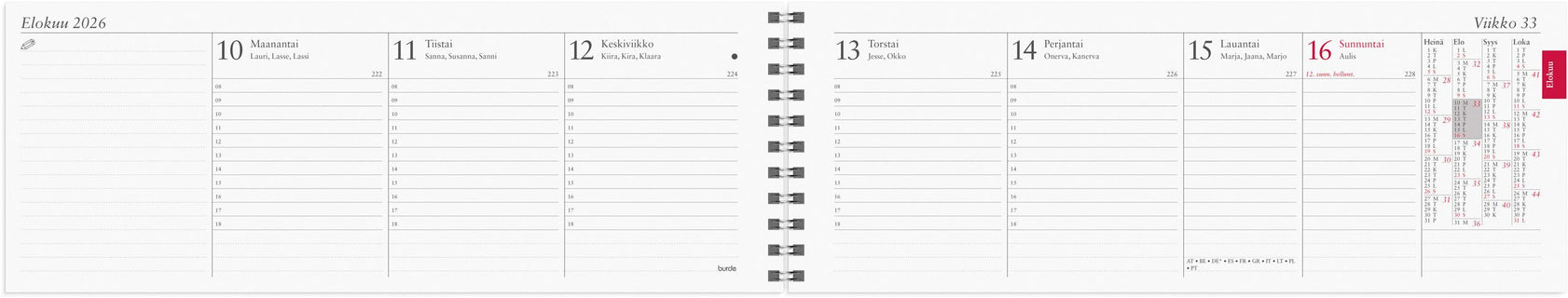 Tiima Viikkomuistio Eco parikierresidottu 2026