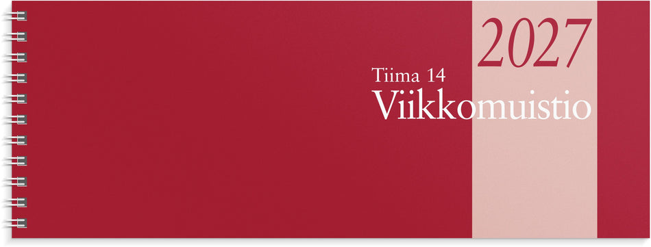 Valokuva tuotteesta Tiima 14 Viikkomuistio 2027, kuuluu tuoteryhmään Tasku- ja pöytäkalenterit.