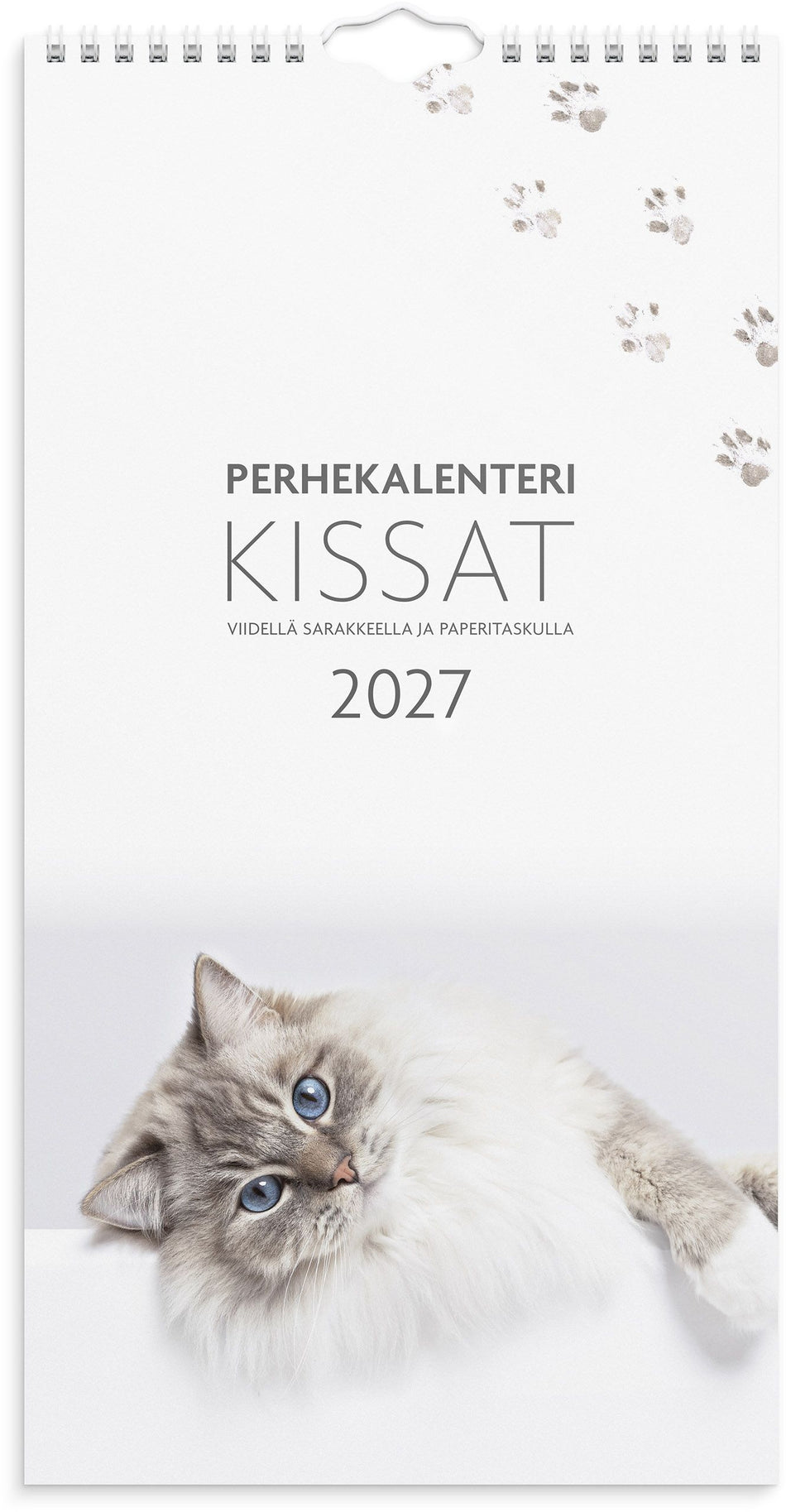 Valokuva tuotteesta Perhekalenteri Kissat 2027, kuuluu tuoteryhmään Seinäkalenterit.