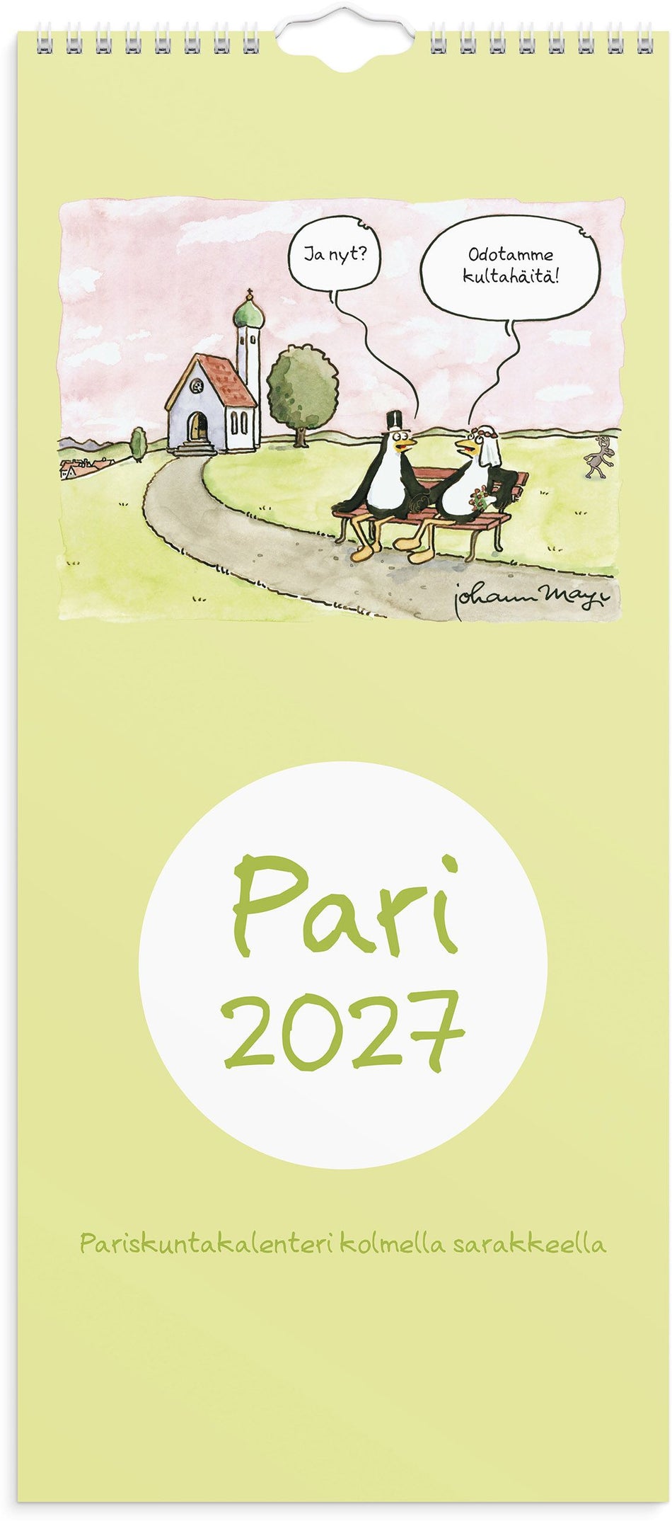 Valokuva tuotteesta Perhekalenteri Pariskunta 2027, kuuluu tuoteryhmään Seinäkalenterit.