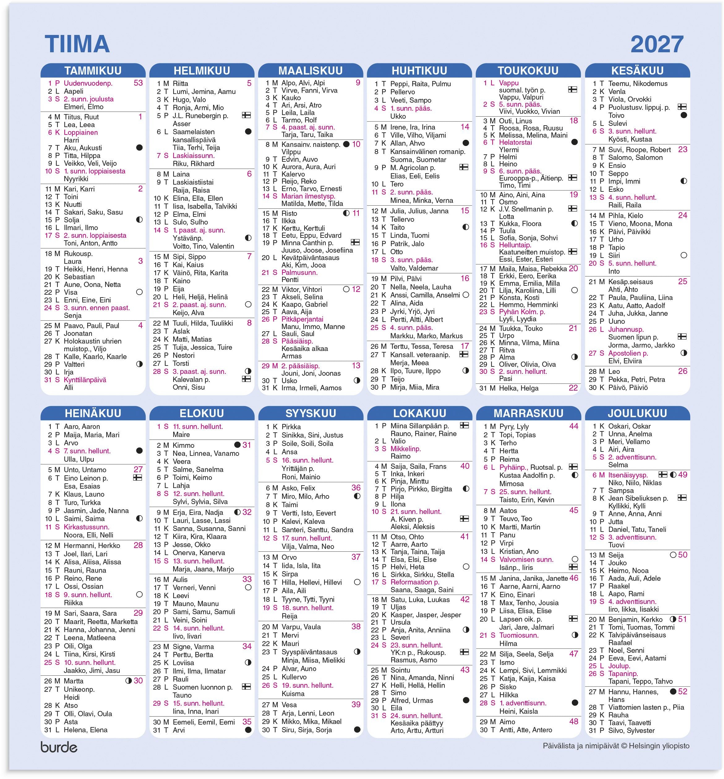 Tiima 2027 Kalenteri Suomalainen Tiima 2027 Kalenteri Suomalainen