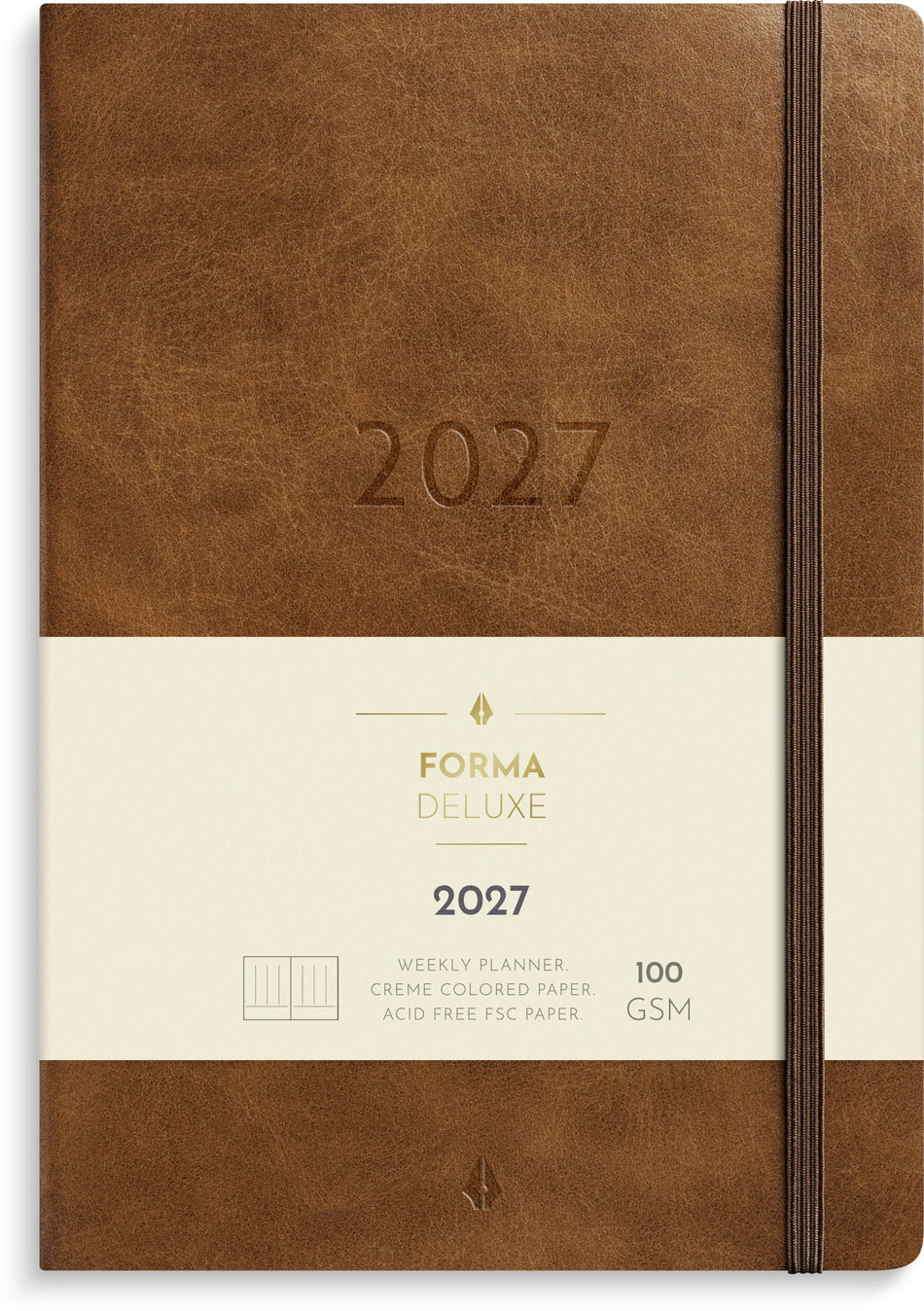 Valokuva tuotteesta Business Forma Deluxe ruskea 2027, kuuluu tuoteryhmään Tasku- ja pöytäkalenterit.