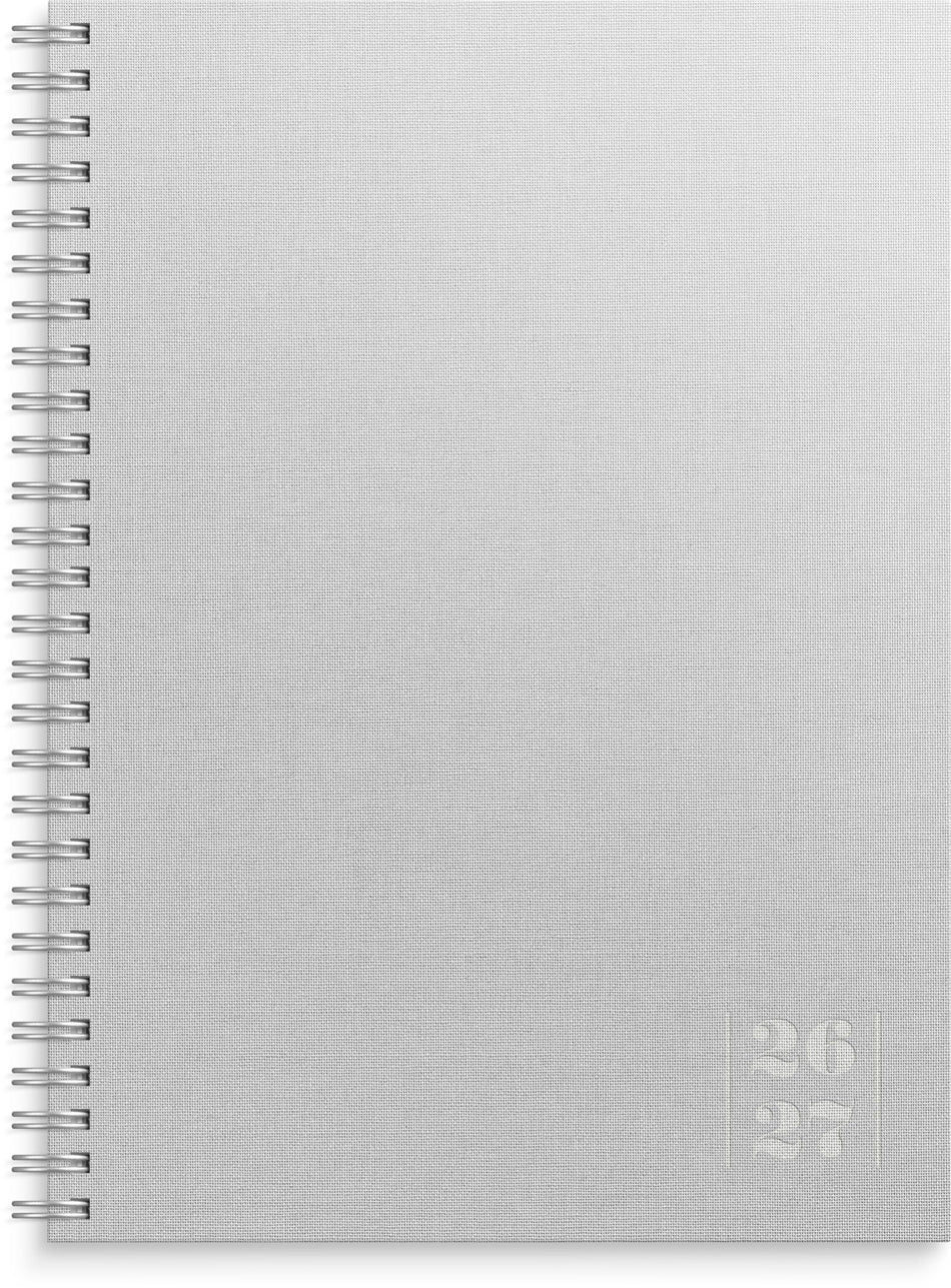 Valokuva tuotteesta Study Textile A5 vaaleanharmaa 2026-2027 (lukuvuosikalenteri), kuuluu tuoteryhmään Lukuvuosikalenterit.
