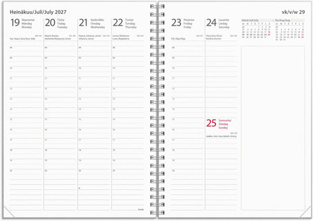 Study Textile A5 vaaleanharmaa 2026-2027 (lukuvuosikalenteri)