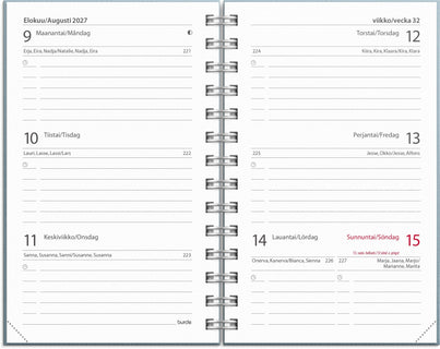 Compact Textile vaaleansininen 2026-2027 (lukuvuosikalenteri)