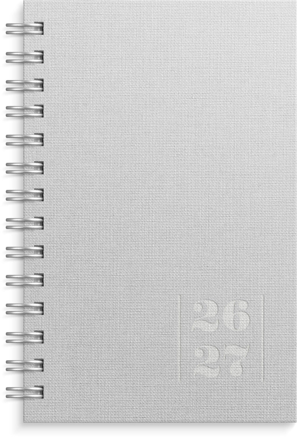 Valokuva tuotteesta Compact Textile vaaleanharmaa 2026-2027 (lukuvuosikalenteri), kuuluu tuoteryhmään Lukuvuosikalenterit.