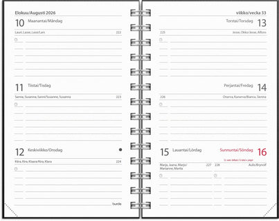 Compact Textile musta 2026-2027 (lukuvuosikalenteri)