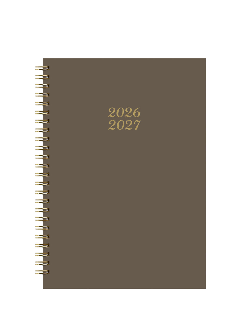 Valokuva tuotteesta Basic Study A5 2026-2027 (16 kk), ruskea (lukuvuosikalenteri), kuuluu tuoteryhmään Lukuvuosikalenterit.