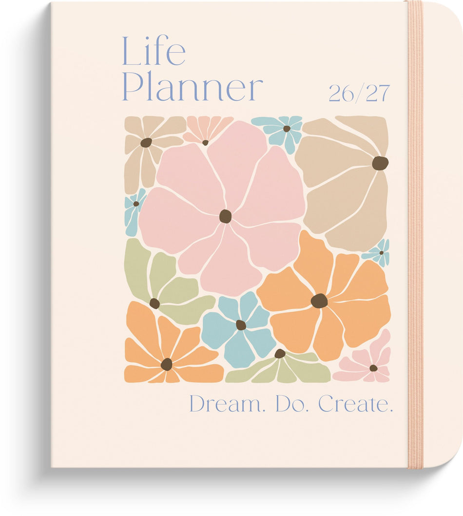 Valokuva tuotteesta Life Planner Pastel Flowers 2026-2027 (lukuvuosikalenteri), kuuluu tuoteryhmään Lukuvuosikalenterit.