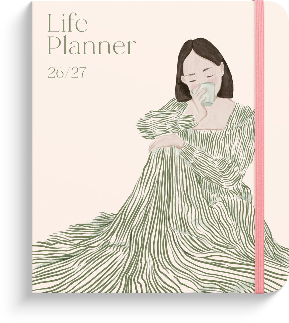 Valokuva tuotteesta Life Planner Decor Green Flow 2026-2027 (lukuvuosikalenteri), kuuluu tuoteryhmään Lukuvuosikalenterit.
