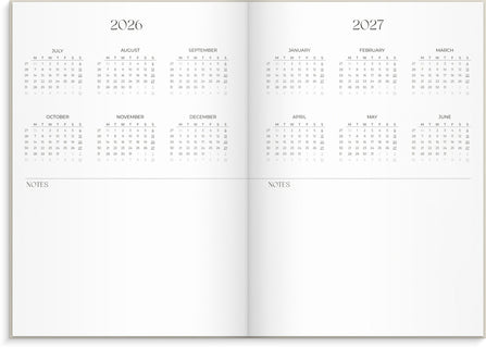 Student Planner A5 beige 2026-2027 (lukuvuosikalenteri)