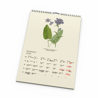 Seinäkalenteri 2026 ART COLLECTION Kasvit 23x34